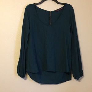 ZARA Long Sleeve Green Blouse